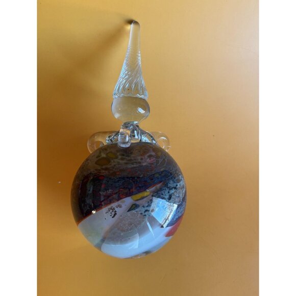 Robert Lee Fritz Studio Blown Art Glass Hanging Ball Decor Signed Dated 1982 - Picture 3 of 9
